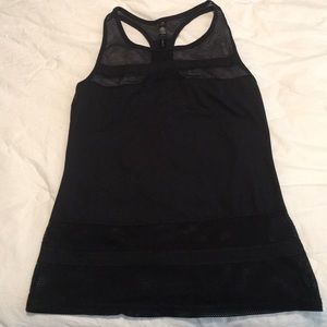 Black with mesh details yoga tank